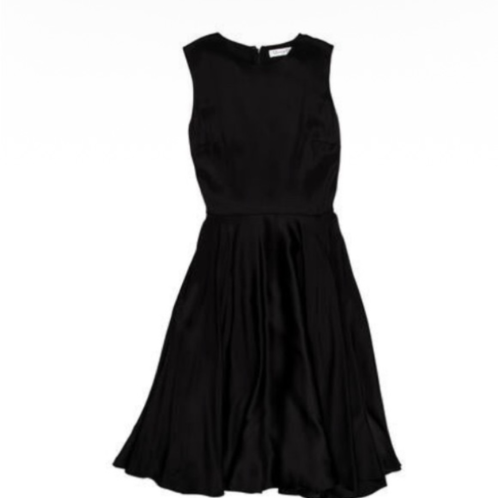 Dior Black Pleated Midi Dress Crew Neck Sleeveless